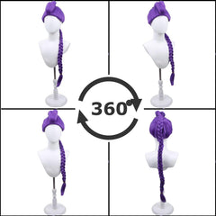 WTHCOS purple braid wig for girls offers heat-friendly styling for costumes.