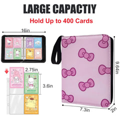 wtvidas pink card binder 4-pocket layout for double-sided card storage