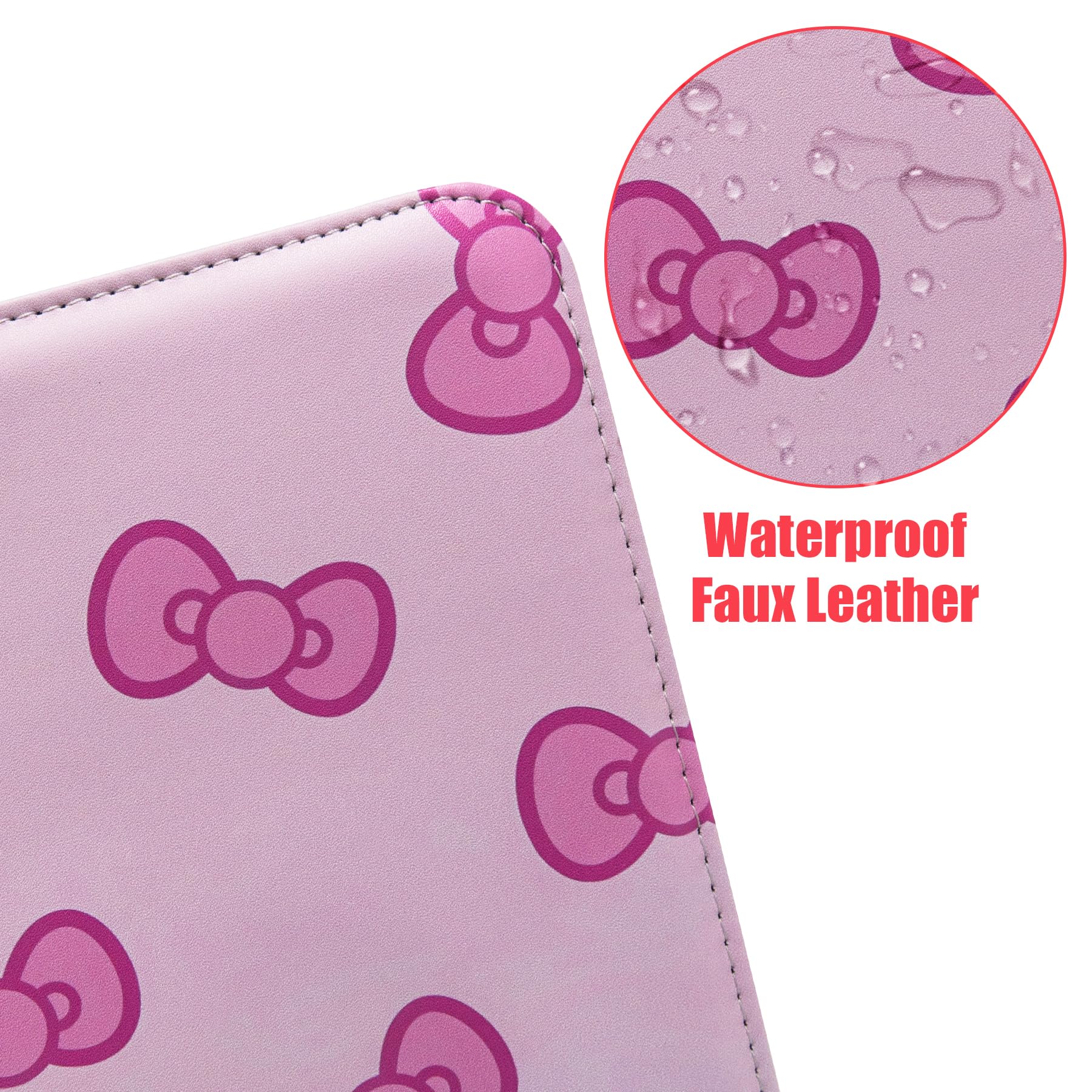 wtvidas pink binder opened to show 4-pocket layout for easy card organization