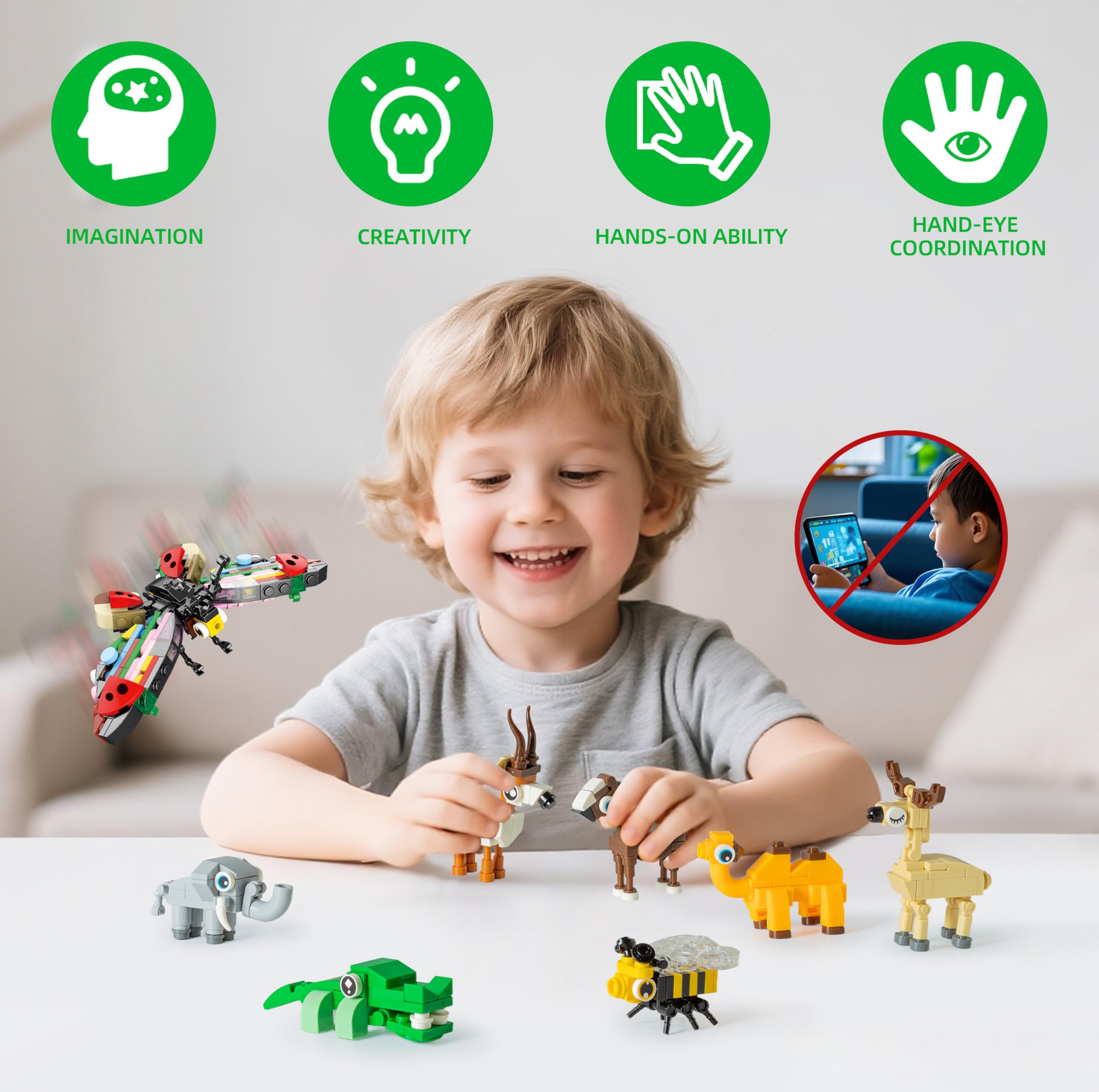 WuNian elephant building blocks set supports problem solving and spatial skills.