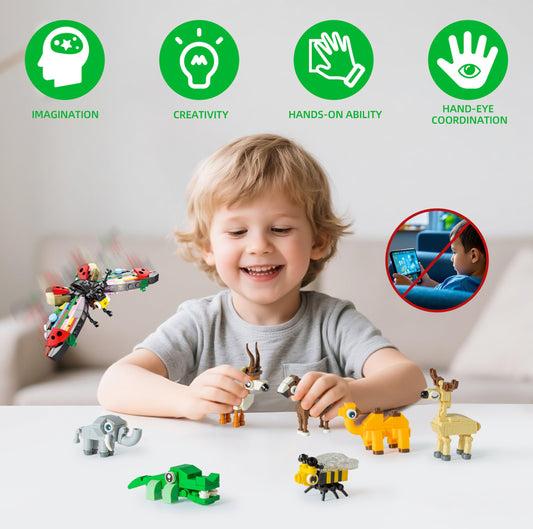 WuNian elephant building blocks set supports problem solving and spatial skills.