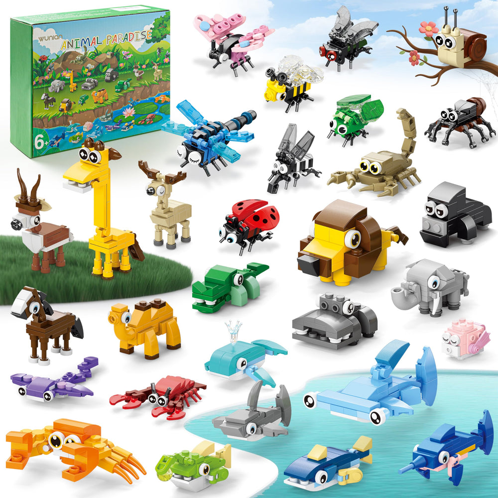 WuNian lion building blocks set boosts imaginative play and color recognition.