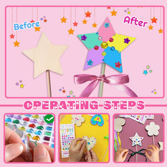 WUBOMJIO Princess Fairy Wands Kit butterfly wand shapes for imaginative play