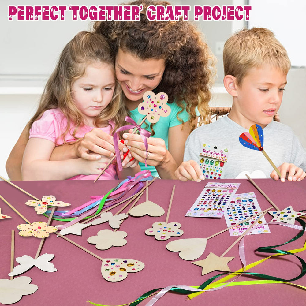 WUBOMJIO Princess Fairy Wands Kit ribbons for colorful finishing touches