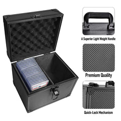 Compact design fits standard top loader bricks and sleeved cards.