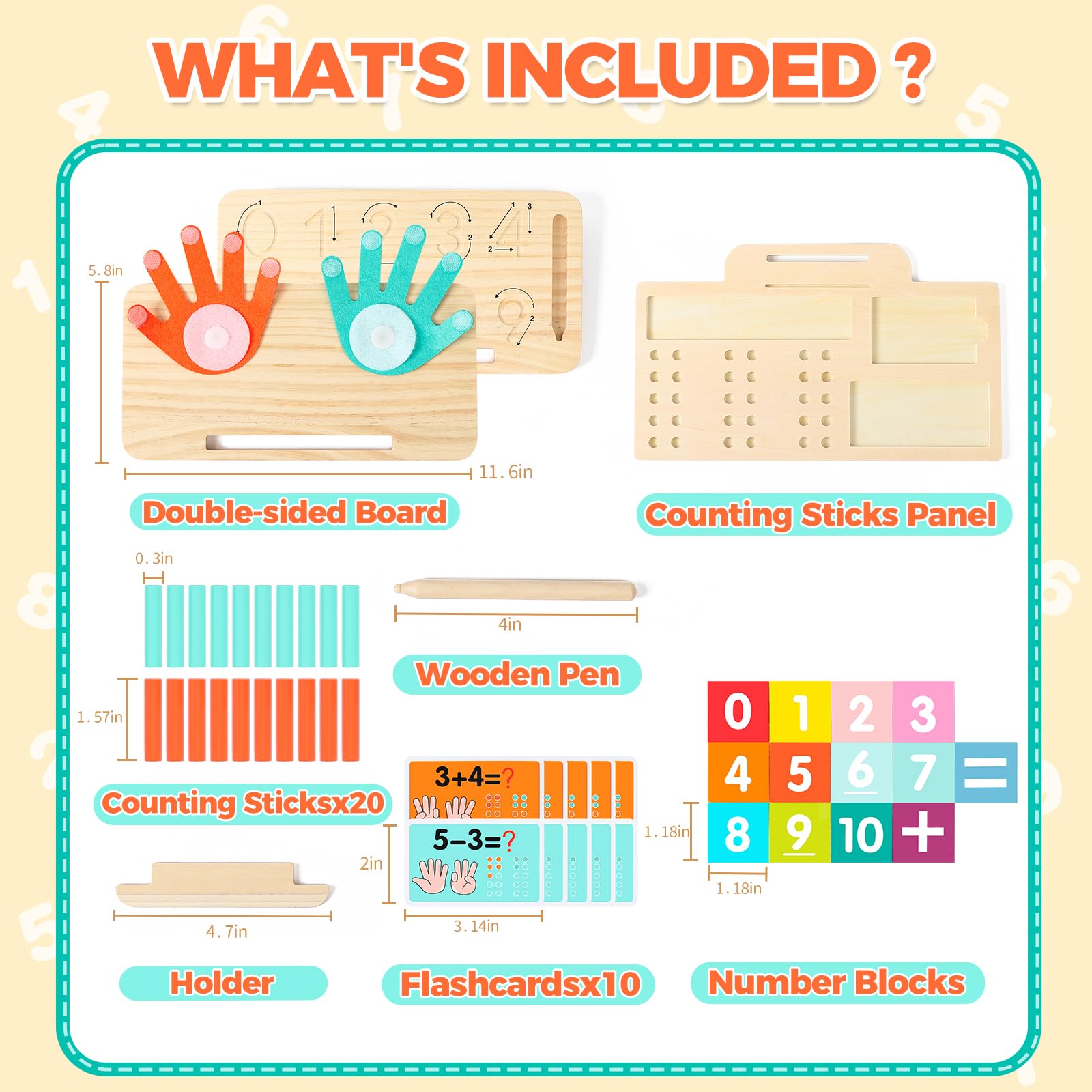WudBudz wooden pen for practicing numbers on the board.