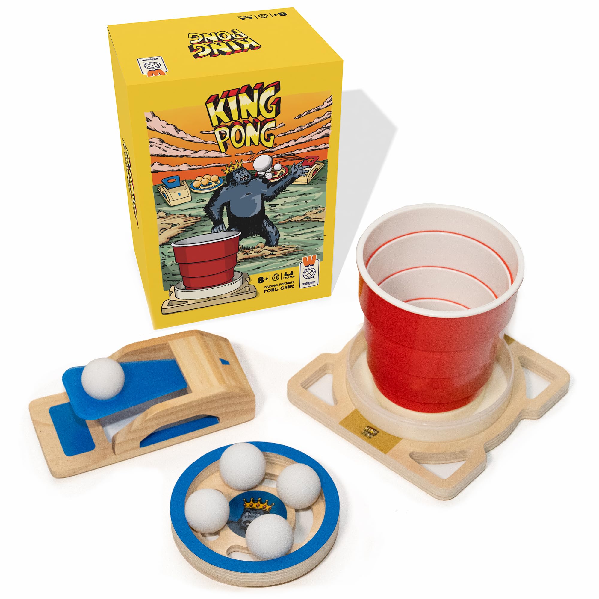 Wudly Games King Pong wooden shooter ready for fast, precise shots