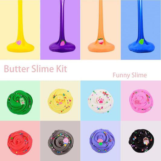 WUJYLY butter slime close-up showing ultra-soft texture for squeezing and shaping