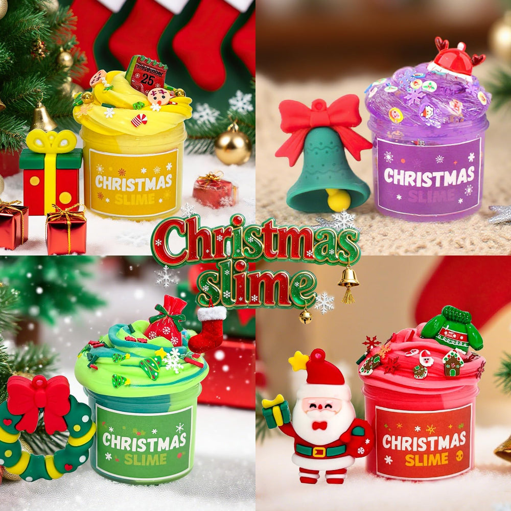 WUJYLY Christmas-themed charms and decorations inspire creative slime crafts