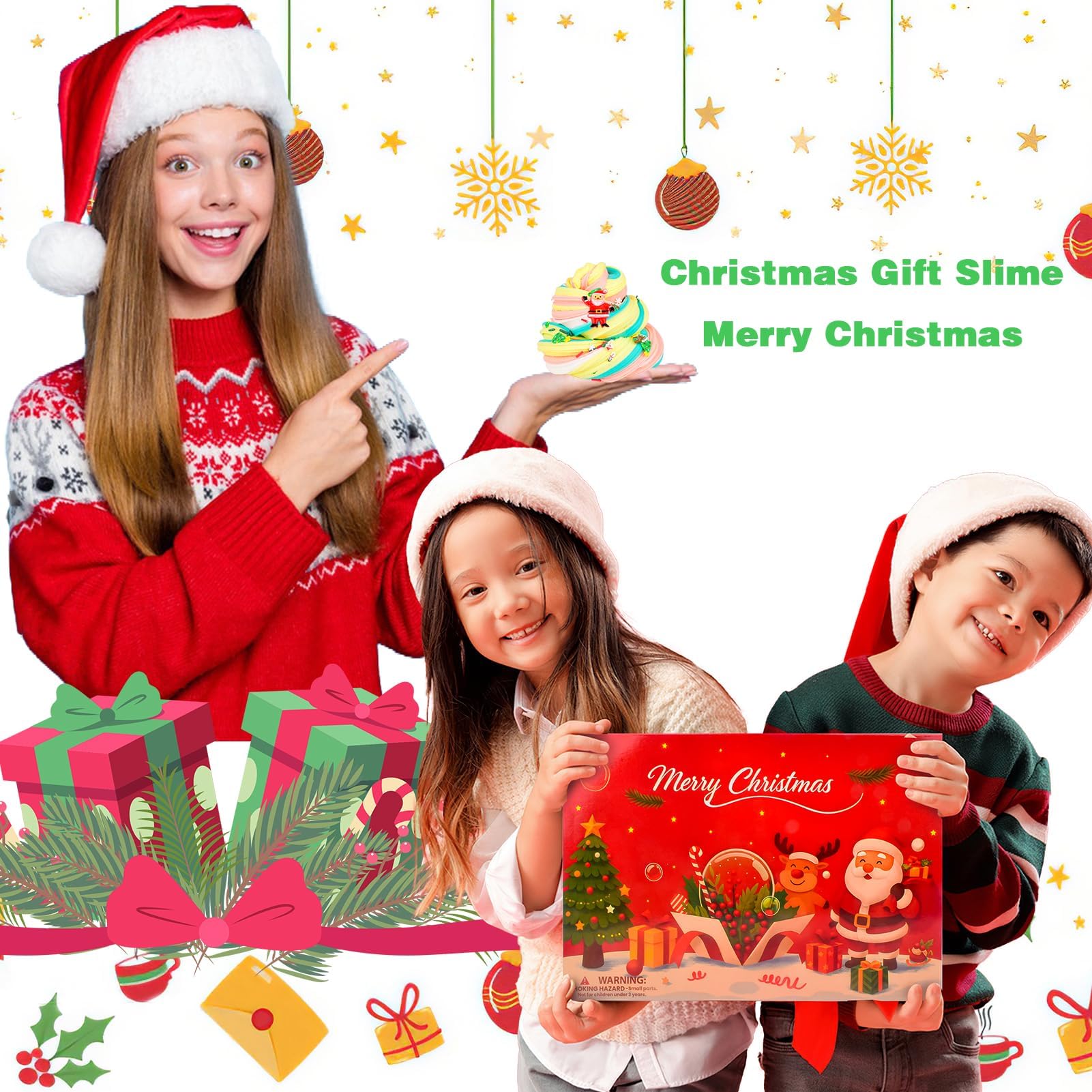 WUJYLY Christmas Slime Kit scented varieties enhancing festive play