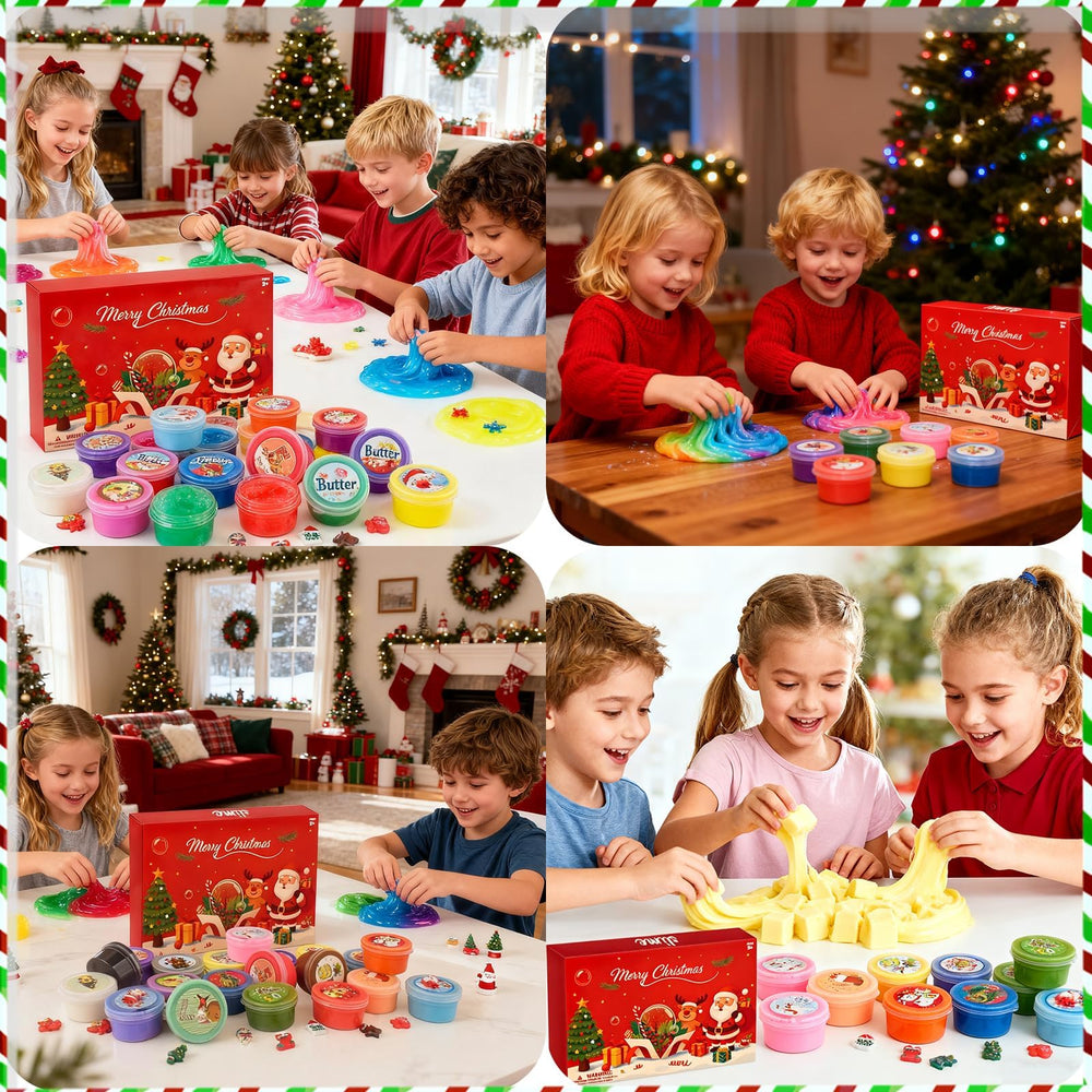 WUJYLY Christmas Slime Kit soft stretchy texture ideal for easy handling during holiday activities