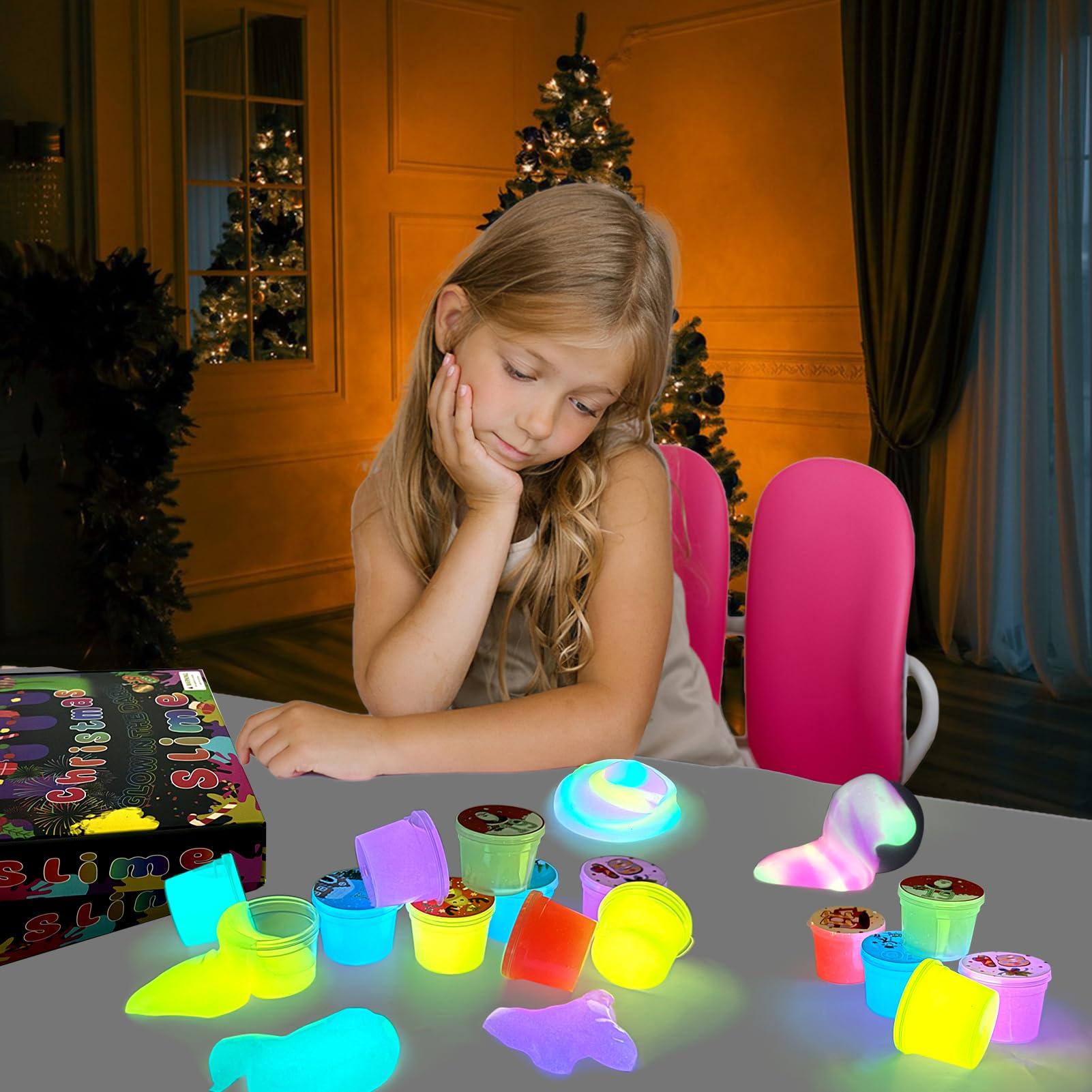 WUJYLY holiday slime party favors for festive celebrations.