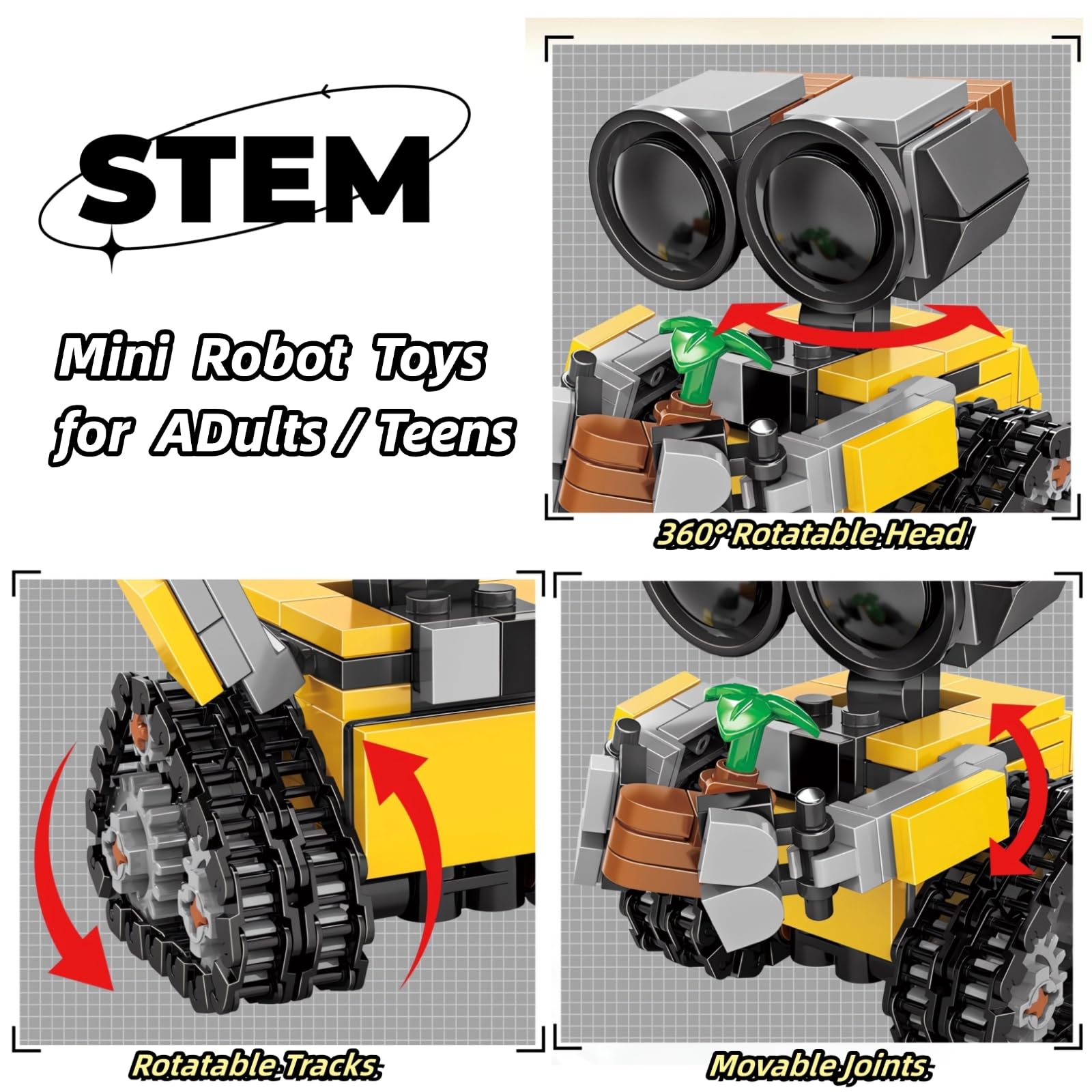 WULOBOOI robot rotatable head and arms for interactive posing