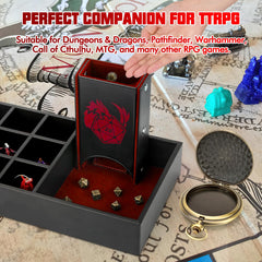 Wunhunew DND dice roller lid used as a separate tray during play