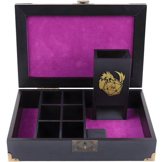 Wunhunew DND dice tray with flat lid for easy rolling on the go