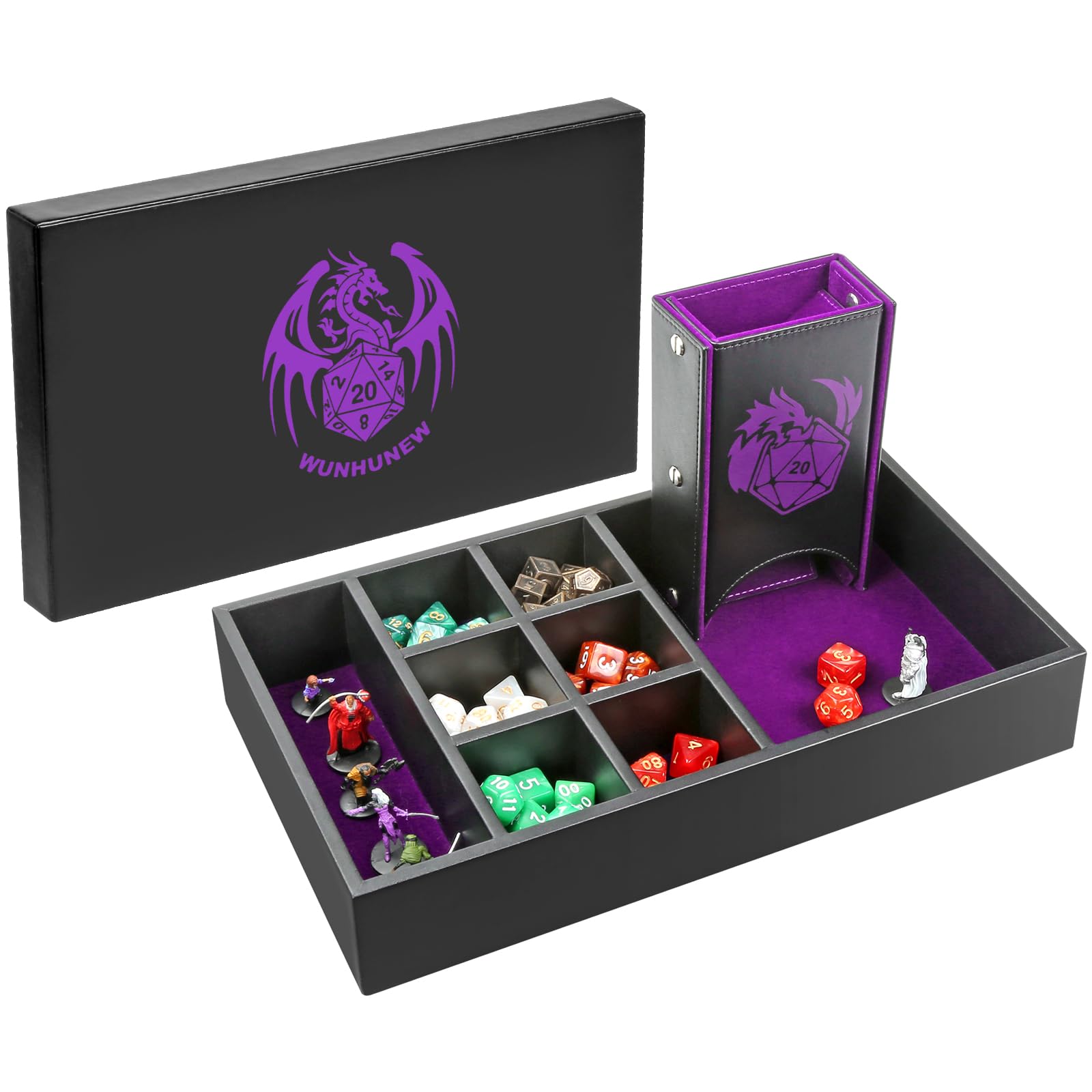 Wunhunew DND dice tray and tower assembly for easy setup.