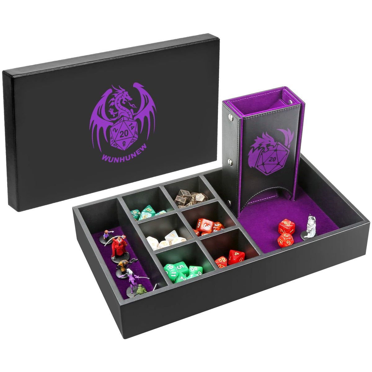 Wunhunew DND dice tray and tower assembly for easy setup.