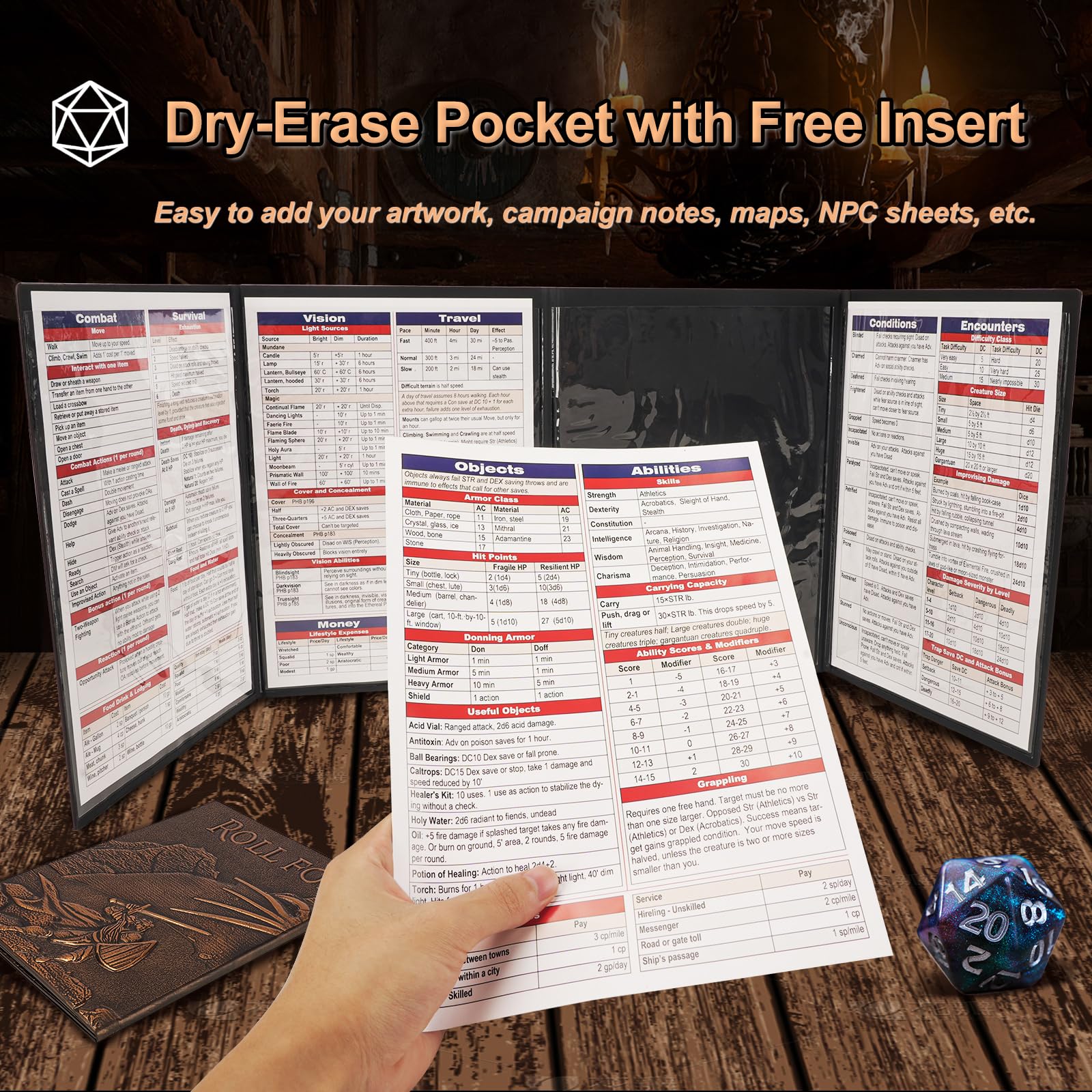Wunhunew DND DM Screen faux leather cover for durability