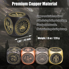 Wunhunew DND spinner dice copper metal finish offers durable luxury.