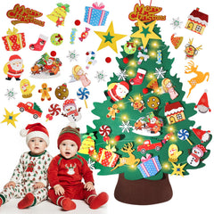 Wupsaoe felt Christmas tree 3ft wall-mounted for space-saving holiday decorating
