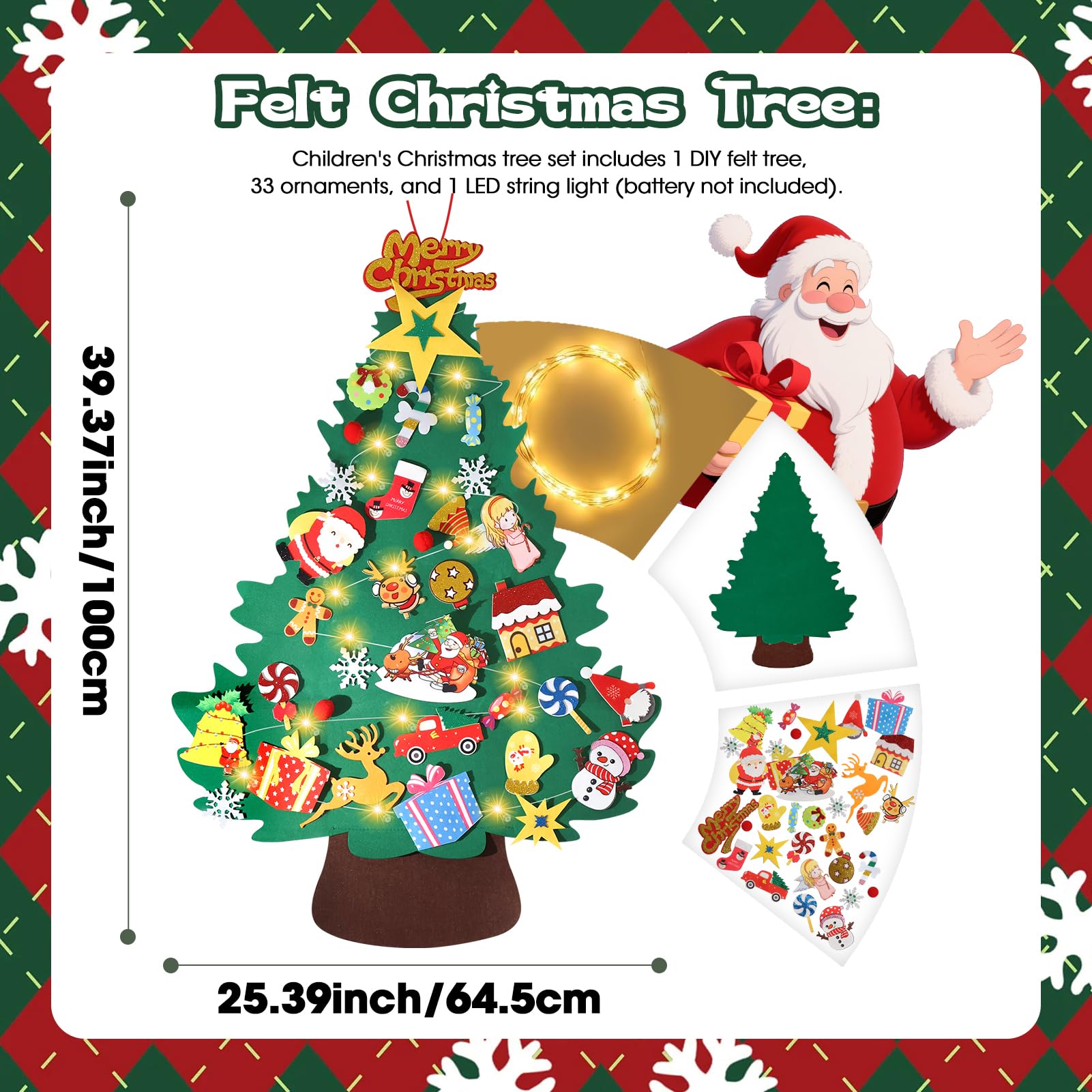 Wupsaoe 33 colorful ornaments for interactive decorating and color recognition