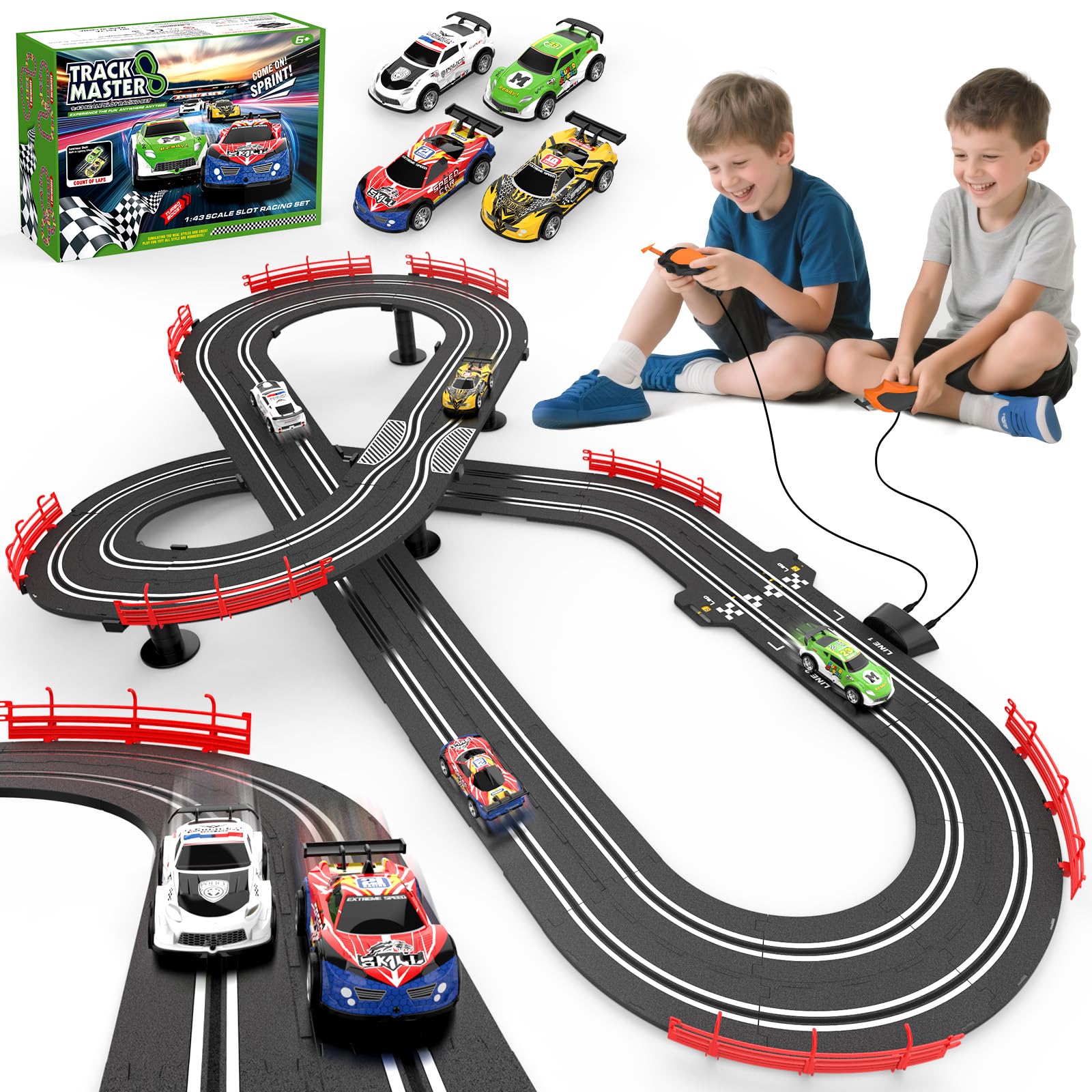 Wupuaait 3-in-1 slot car track set overview for immersive family racing fun.