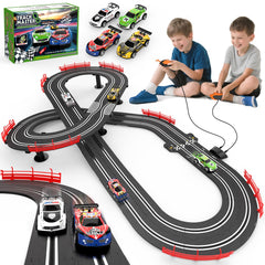 Wupuaait 3-in-1 slot car track set overview for immersive family racing fun.