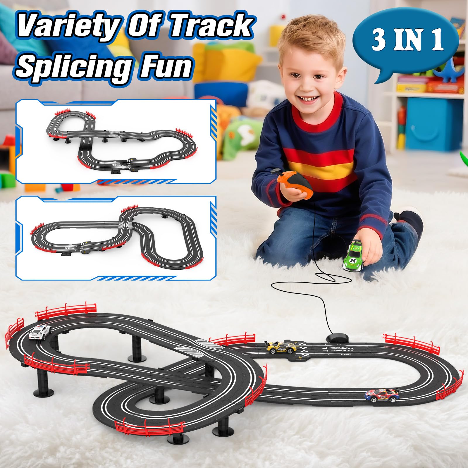 Wupuaait dual controllers enable two-player race sessions at home.