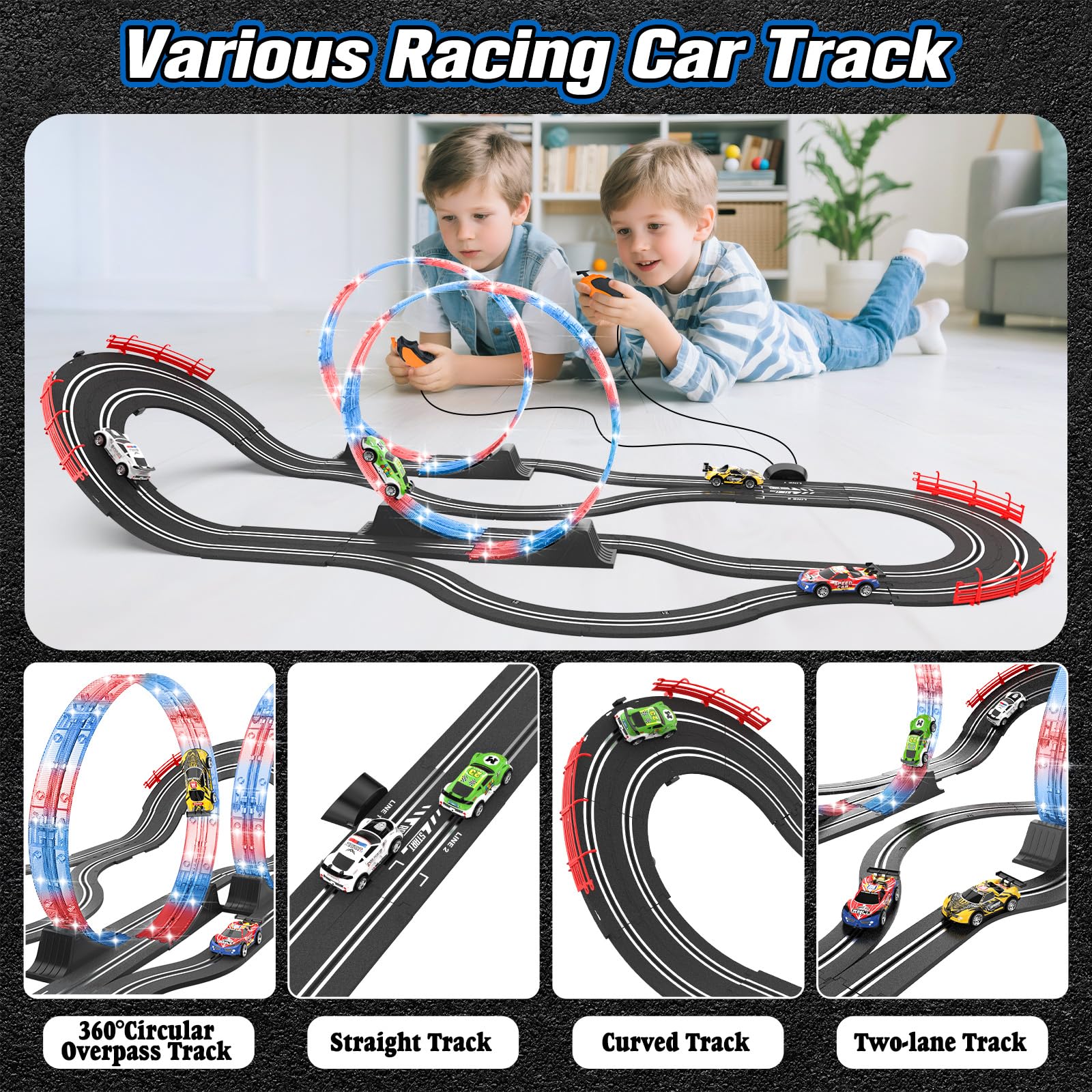 Wupuaait long 19.7 ft track allows flexible configurations and faster setup.
