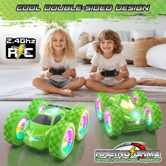 Wupuaait RC stunt car with LED lights for exciting night racing sessions