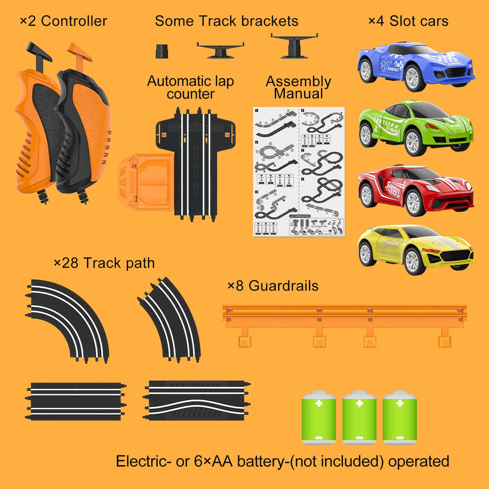 Wupuaait slot car track durable ABS plastic ensures long-lasting play.