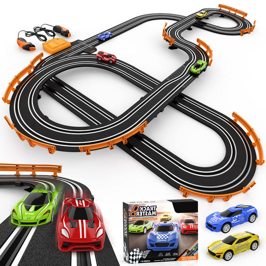Wupuaait slot car track overview shows versatile setup for home racing.