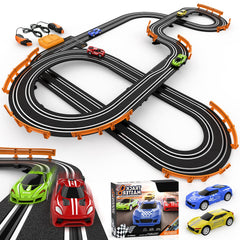 Wupuaait slot car track overview shows versatile setup for home racing.