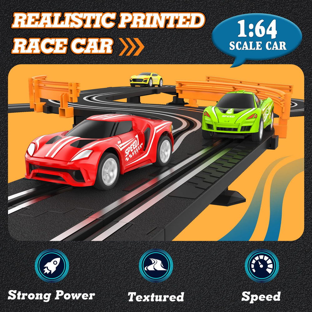 Wupuaait slot car track remote control shows precise handheld steering for kids.