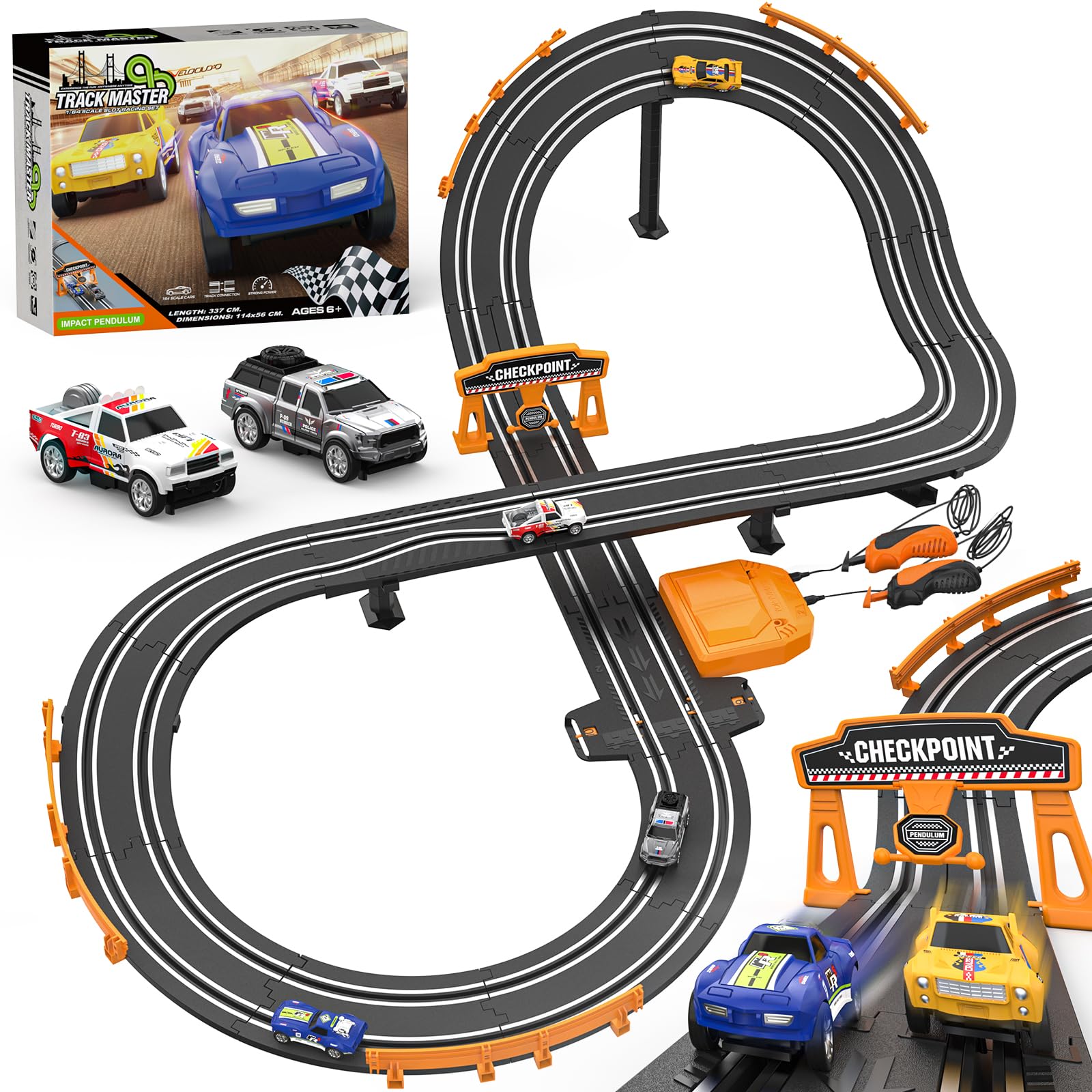 Wupuaait slot car track straight section for smooth, fast laps.