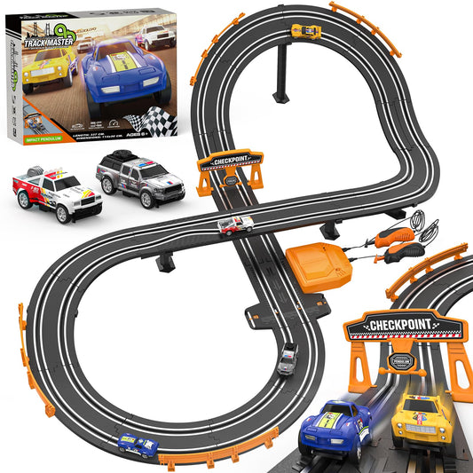 Wupuaait slot car track straight section for smooth, fast laps.