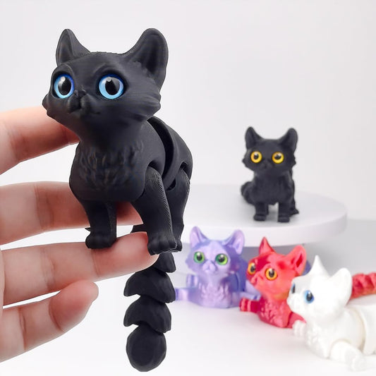 WUQIREN 3D printed cat fidget toy for stress-relief and focus.