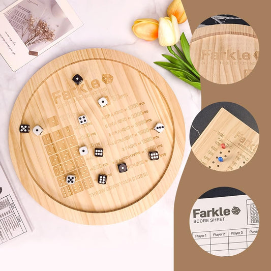 WUQIREN wooden tray surface shown for smooth dice rolling during play.