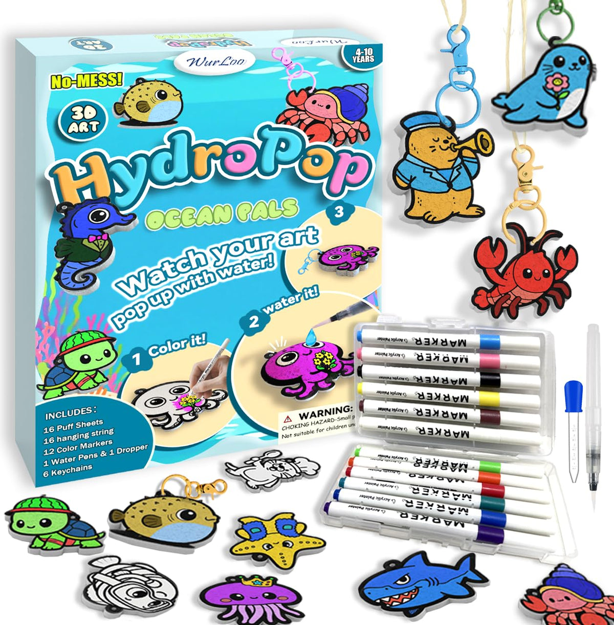WurLoo Aqua Puffs Ocean Panel demonstrates color-to-3D magic for sensory play.