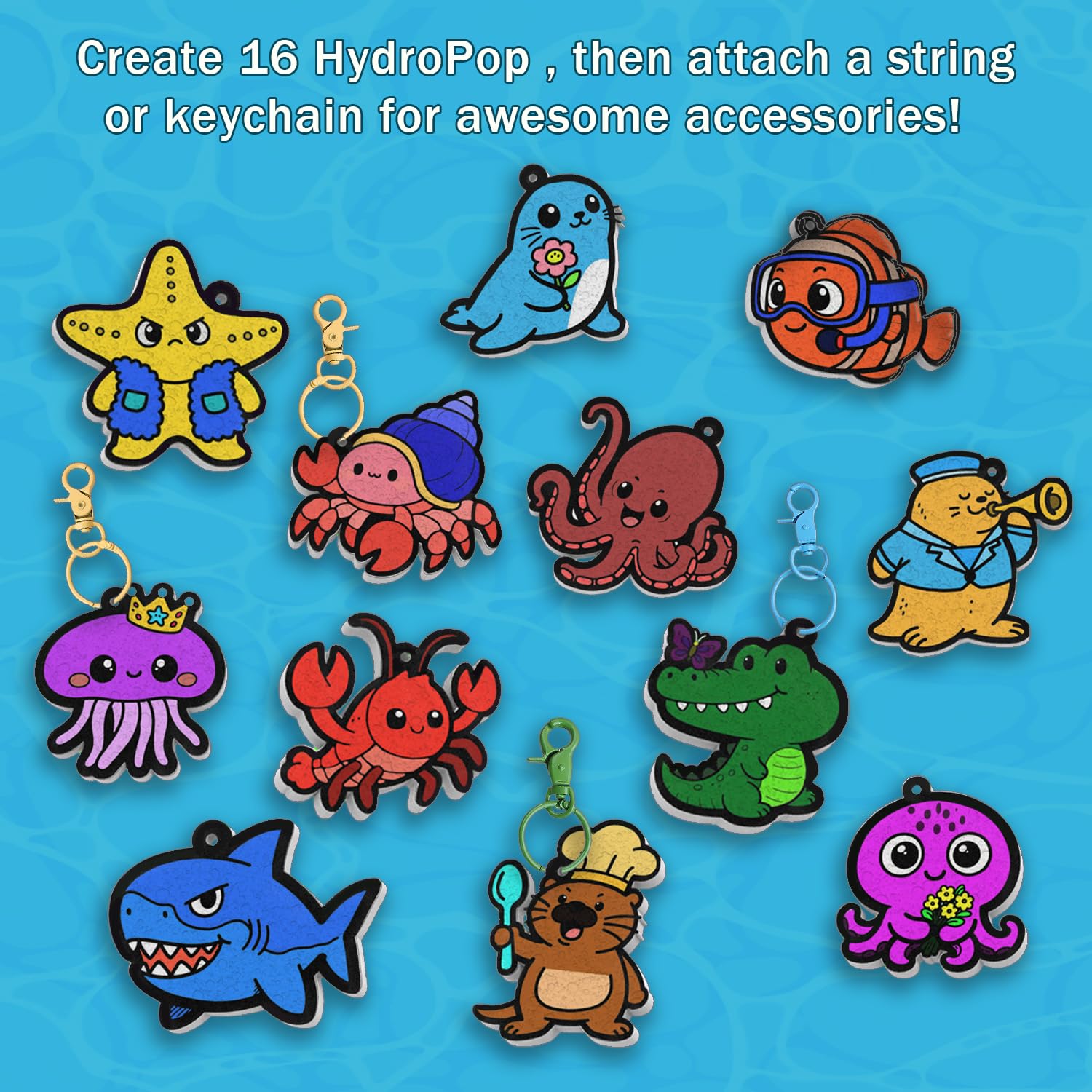WurLoo six keychains turn puff art into wearable charms.