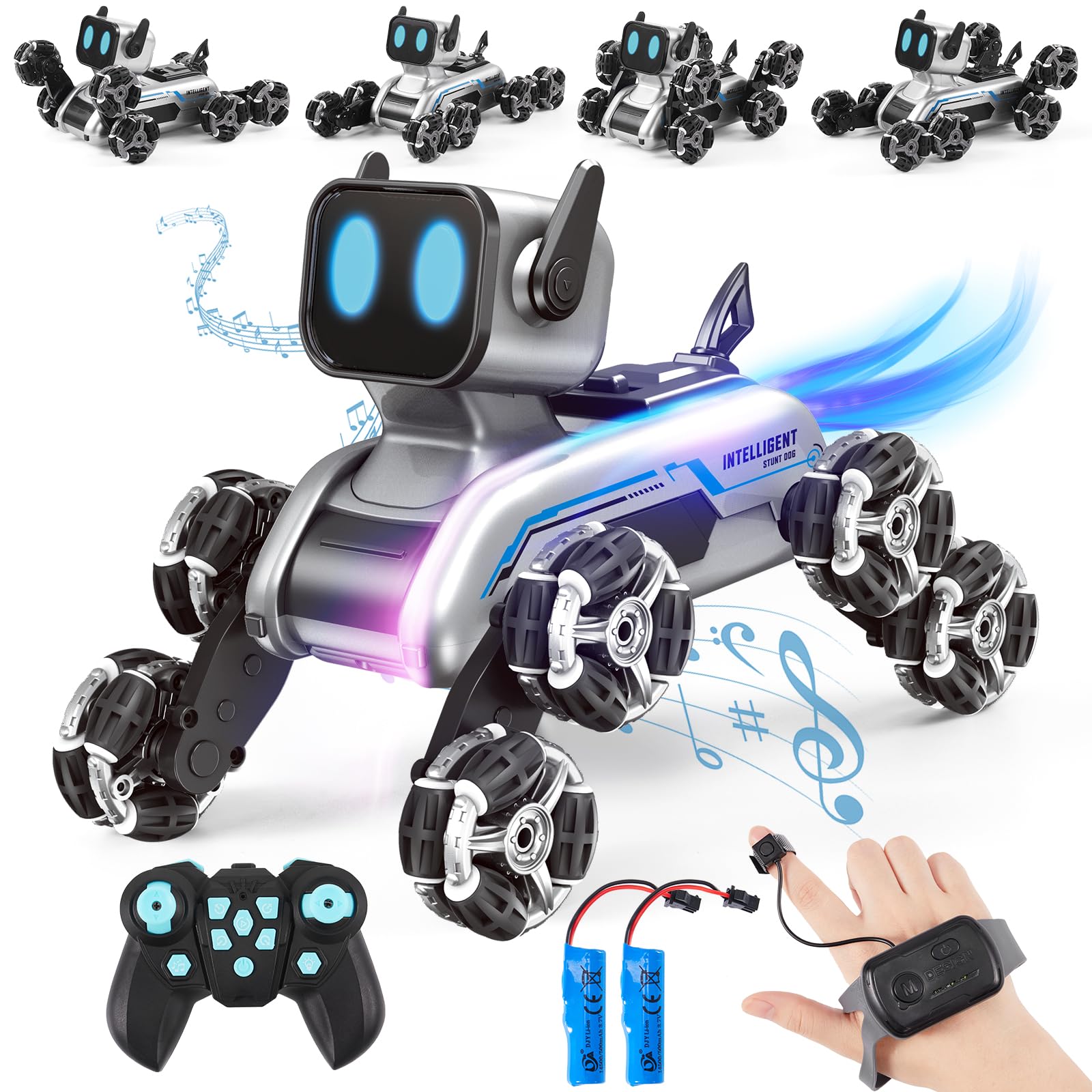 Wurycia remote-control robot dog toy in action for interactive kid play