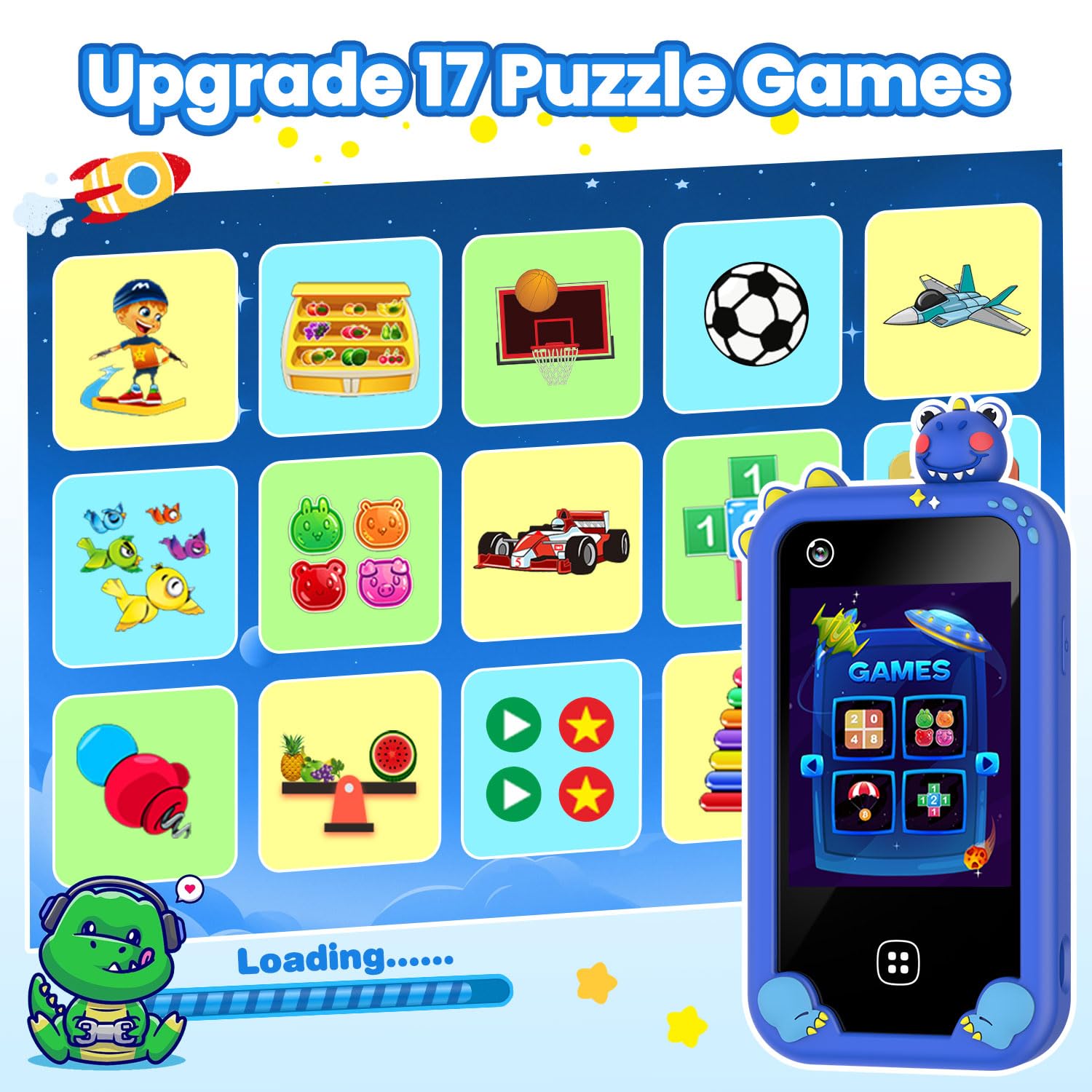 Wuszhor Kids Smart Phone learning games interface and icons