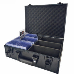 WUTONMU Toploaders Storage Box showing capacity for 2000+ cards and toploaders