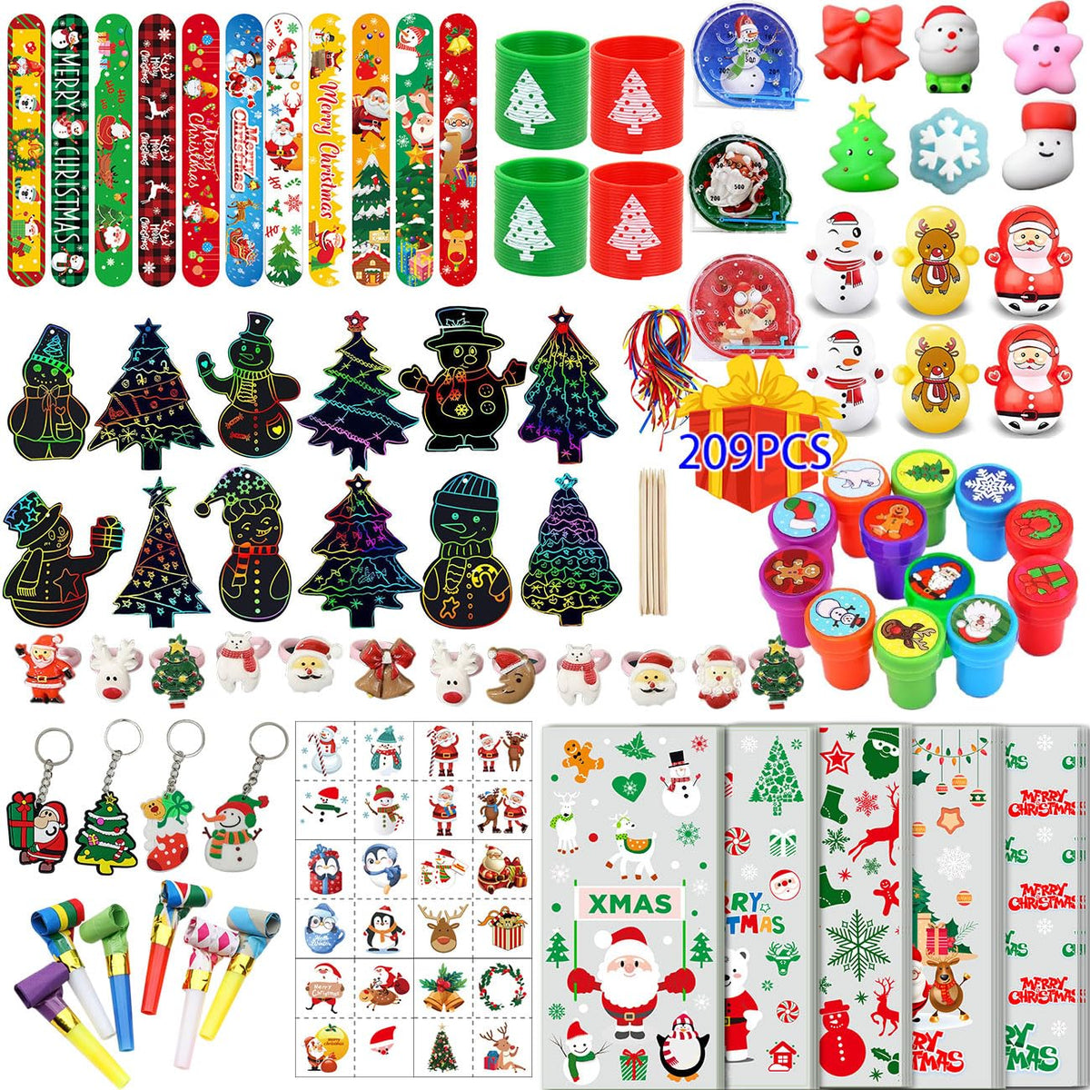 WUYEE 209PCS mazes image: engaging holiday puzzle for kids' stockings.