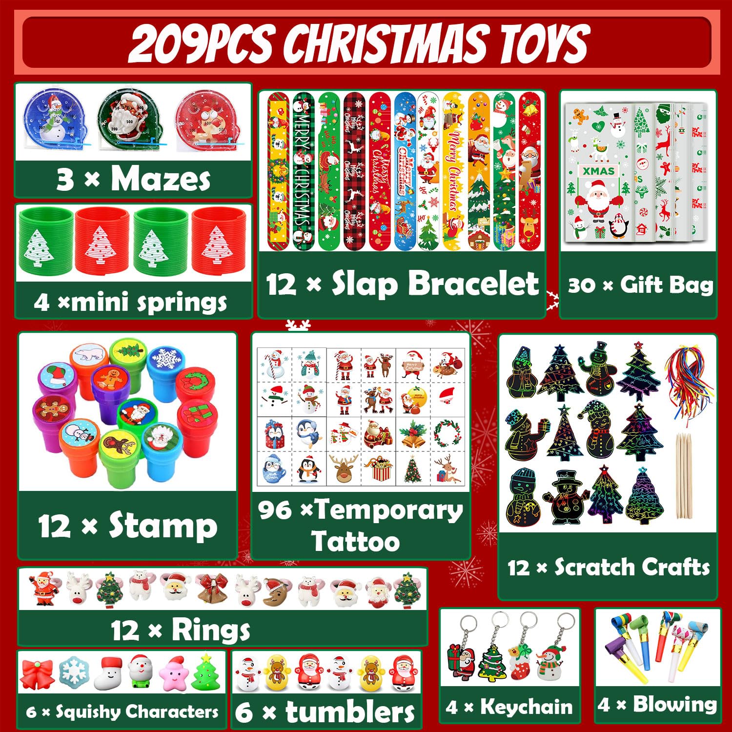 WUYEE 209PCS mini springs image: small fidget toys for classroom rewards.