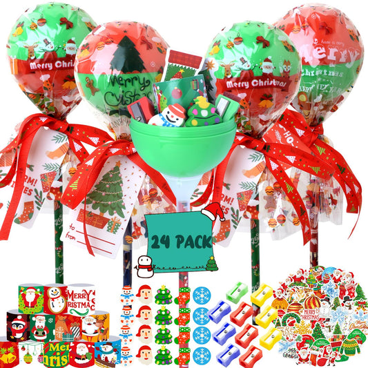 WUYEE Christmas favors pencils, bright designs ideal for classroom gift bags and party favors.