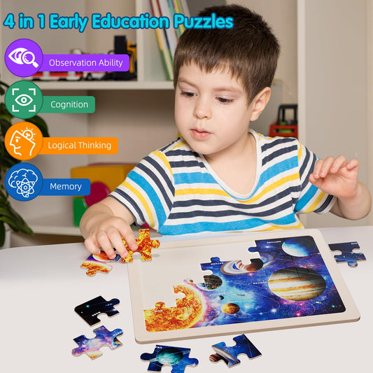Wuzhineisn Earth puzzle tray showing continents for geography exploration