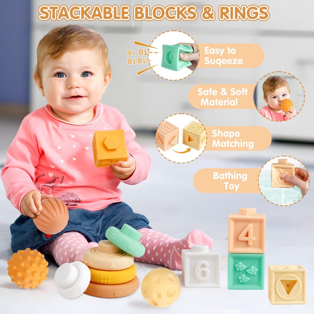 Wuzhineisn Montessori baby maraca adds gentle sound to exploration.