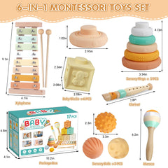 Wuzhineisn portable baby toy set for car trips and playtime.