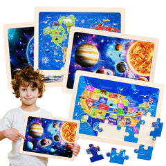 Wuzhineisn Universe puzzle tray with space imagery for fine motor skills and creativity